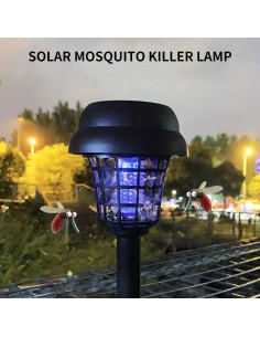 Set 2x Felinar solar LED cu lumină UV anti insecte ,42cm
