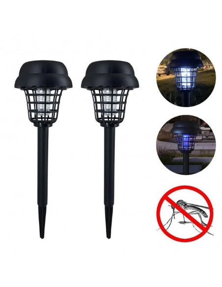 Set 2x Felinar solar LED cu lumină UV anti insecte ,42cm