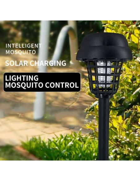 Set 2x Felinar solar LED cu lumină UV anti insecte ,42cm
