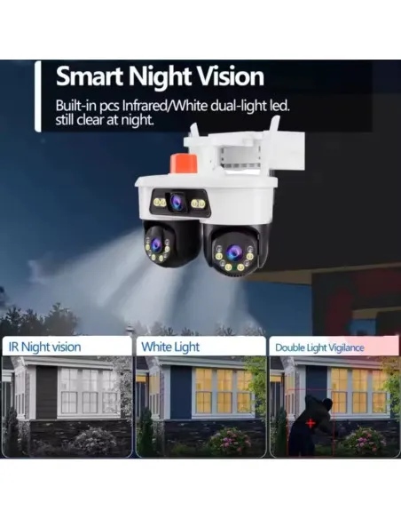 Camera WiFi JORTAN 8 Triple Lens 9MP 360° Alarma Exterior