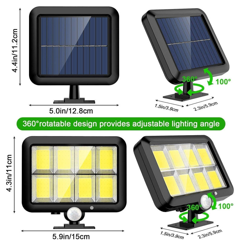 Cumpara Set 4 x Proiector solar 160 LED 8 COB