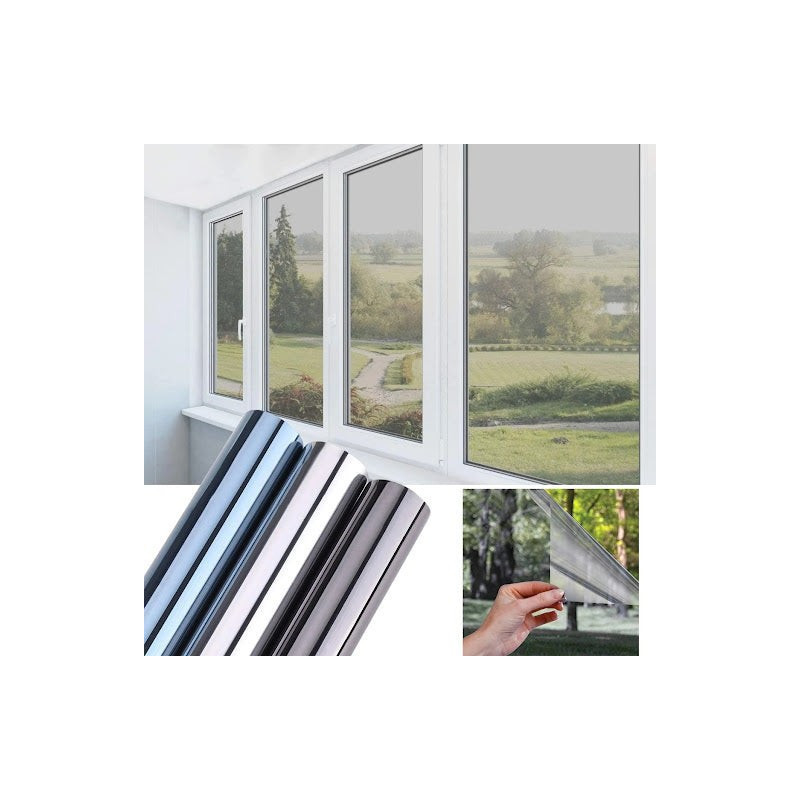 Folie protectie solara pentru geamuri interioare, cu efect de oglinda, UV, 60x300cm