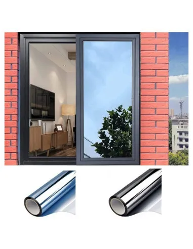 Folie protectie solara pentru geamuri interioare, cu efect de oglinda, UV, 60x300cm