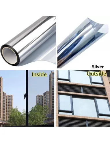 Folie protectie solara pentru geamuri interioare, cu efect de oglinda, UV, 60x300cm