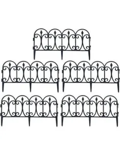 Set 10 garduri decorative pentru gradina 60x32cm, NEGRU