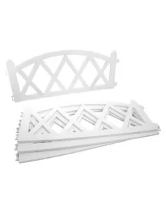Set 10 x gard decorativ, plastic alb 59.5x33 cm