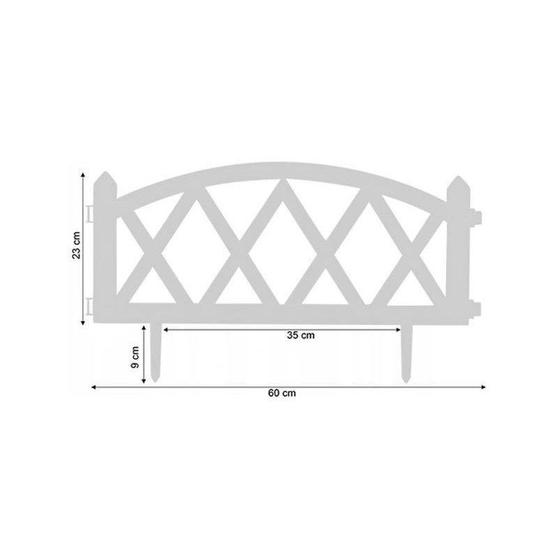 Set 10 x gard decorativ, plastic alb 59.5x33 cm