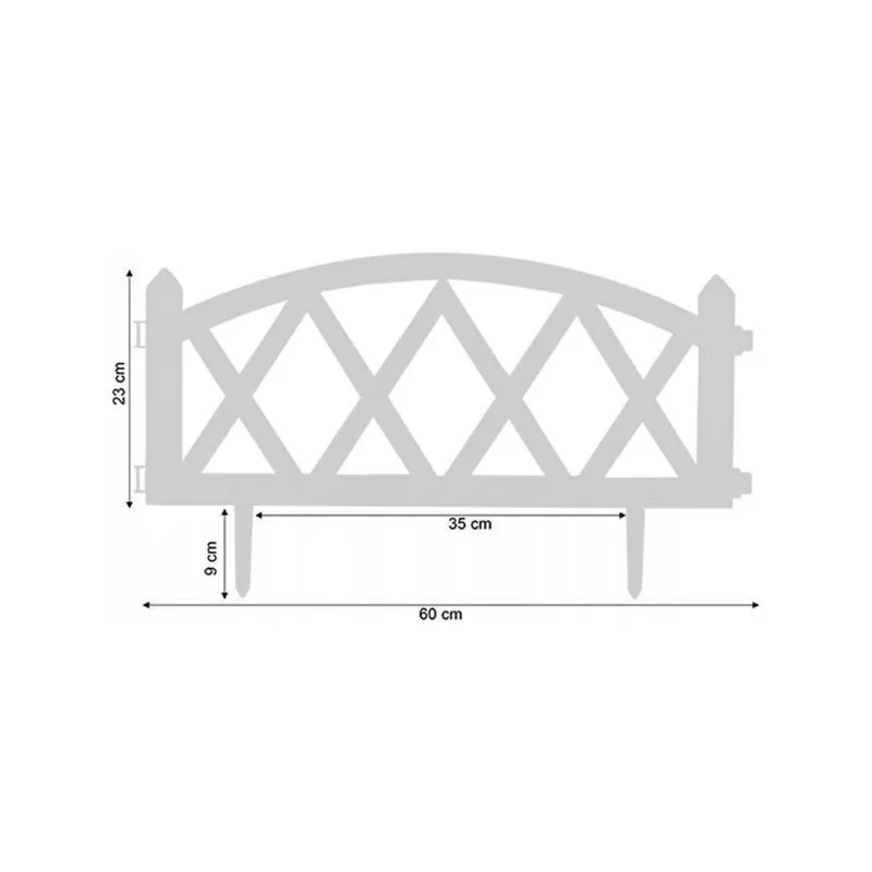 Set 10 x gard decorativ, plastic alb 59.5x33 cm