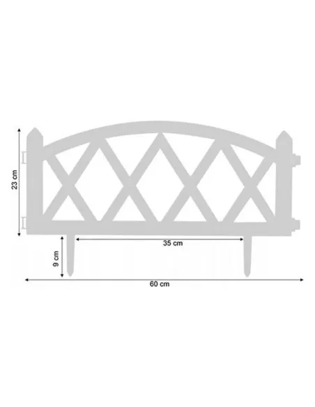 Set 10 x gard decorativ, plastic alb 59.5x33 cm