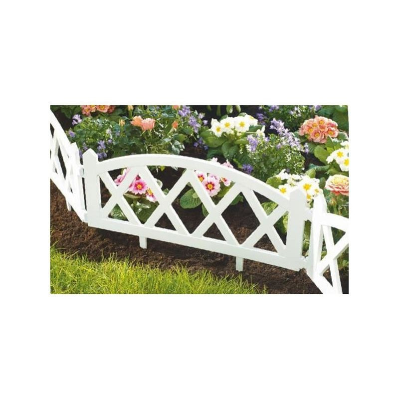 Set 10 x gard decorativ, plastic alb 59.5x33 cm